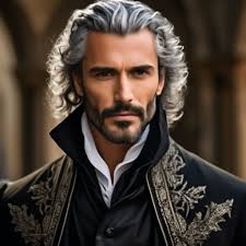 Handsome man, gray hair, black eyes, 45 years old, 16th century, Spaniard,  …" — image created in Shedevrum