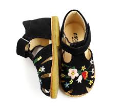 Size Chart Birkenstock Anak Com Angulus Sandal Black With Flowers Black Sandals Sandals Black