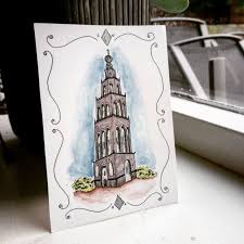 Martini Tower Groningen The Netherlands I Made This With Waterpaint And Markers Schilderij Schilder Martini
