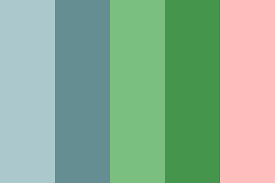 You cannot say one takes priority over the other, but they intermingle in a pretty unusual way to give force to an original presentation. Blue Green Pink Color Palette