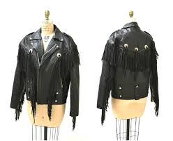 Vintage Black Leather Motorcycle Jacket With Fringe Vintage Etsy Black Leather Motorcycle Jacket Leather Motorcycle Jacket Black Leather Jacket