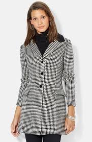 Black And White Houndstooth Coat Women S 280 Lauren Ralph Lauren Wool Blend Houndstooth Coat Houndstooth Coat Houndstooth Coat