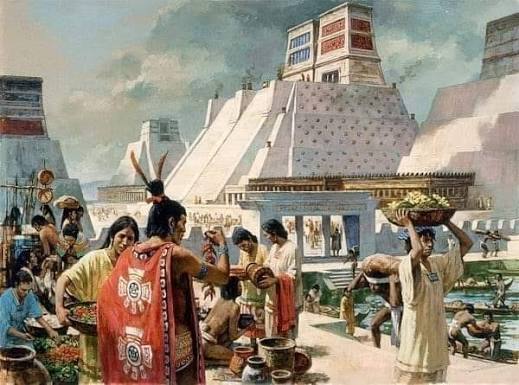 Así era la vida en Tenochtitlán, la capital del Imperio Azteca, fue fundada  por el pueblo azteca o mexica alrededor del año 1325 d. C. La región azteca  de Mesoamérica, llamada Anáhuac,