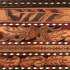 Square end spur strap floral tooling pattern. Feathers Leather Working Patterns Leather Craft Tools Leather Patterns Templates