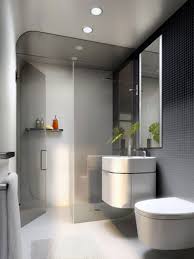 There is a placemat near the cabinets which have glass doors that add to the look. 48 Contemporary Wallpapers For Small Bathrooms On Wallpapersafari