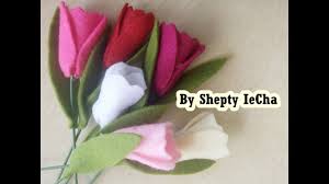 Cara membuat bunga begonia polkadot dari kain flanel dengan cara yang sangat mudah ditiru. Diy Felt Tulip Flowers Tutorial Cara Membuat Bunga Tulip Dari Kain Flanel Youtube