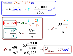 Ici, pour la vitesse linéaire, la grandeur qui s'écoule est la distance. Calcul Vitesse Lineaire Roue