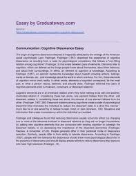 Cognitive Dissonance Example Cognitive Dissonance College Essay Examples Essay