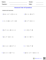 The long division worksheet answer key can be displayed with a remainder or as a fraction. Order Of Operations Worksheets Order Of Operations Worksheets For Practice