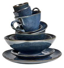 earth ocean plat bord blauw o 28 cm servies blauw vaatwasmachine
