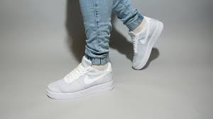 Check spelling or type a new query. Nike Air Force 1 Flyknit 2 0 White Pure Platinum Av3042 100 On Feet Youtube