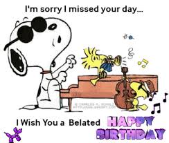 Snoopy Woodstock And Friend Belated Happy Birthday Gif Happy Birthday Piano Snoopy Birthday Happy Birthday Snoopy Images