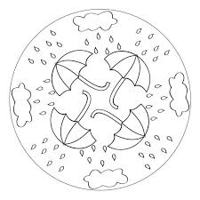 Rain Umbrella Mandala Mandalas Kinder Mandala Ausmalen Basteln Mit Kindern Herbst