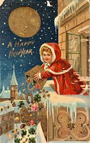 Antique New Years Postcard A Happy New Year Little Girl Etsy