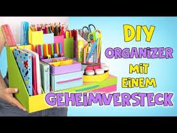 Personalisierter schreibtisch organizer und utensilo fur kinder. Diy Organizer Aus Pappe Mit Einem Geheimfach Youtube