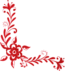 Simple corner floral pattern png transparent. 6 Red Flower Corner Ornament Png Transparent Onlygfx Com