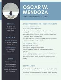 Canva has lots of great tools to create beautiful images, including a resume. Blue Simple Teacher Resume Teacher Resume Teacher Resume Template Resume Templates