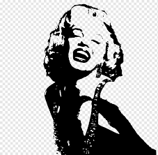 Marilyn monroe posters black and white marilyn monroe wall art canvas painting 5 panels vintage dream monroe pictures prints artwork for living room bedroom home wall decorations framed (50''wx24''h) 4.8 out of 5 stars. Stencil Black And White Art Marilyn Monroe Celebrities Microphone Monochrome Png Pngwing