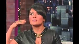 Hayek looks youthful with her hairstyle and showing off her delicious figure. Salma Hayek On Letterman 10 10 12 Youtube