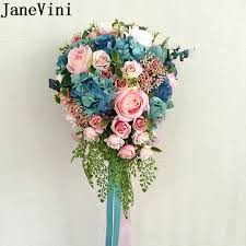 Blue pink and white wedding flowers. Janevini 2020 Red Waterfall Wedding Bouquet Vintage Pink White Bridal Bouquet Roses Artificial Water Drop Bride Flowers Bouquets Best Offer 5022 Goteborgsaventyrscenter