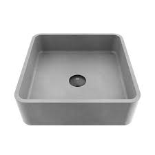 Matching glass backplash available glass backsplashes. Vigo Concreto Stone Grey Concrete Vessel Square Bathroom Sink 15 38 In X 15 38 In Vg04057 Rona