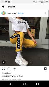 Black And Yellow Kappa Tracksuit Kappa Trousers Trasher Shirt Nike Huarache Abiti Sportivi Abiti Alla Moda Stili Di Abbigliamento
