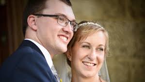 They wed 17 years after their first kiss