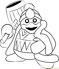 King dedede throws a gordo in super smash bros. King Dedede Coloring Page For Kids Free Kirby Printable Coloring Pages Online For Kids Coloringpages101 Com Coloring Pages For Kids