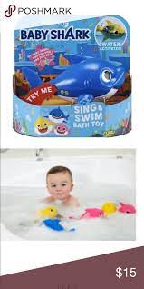 Perfect gifts for a baby that's exploring. Pinkfong Baby Shark Sing And Swim Bath Toy Shark Toy Bath Toys Pinkfong Baby Shark