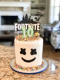 Birthday Cakes For 10 Year Old Boy Fortnite Fortnite Marshmello Birthday Cake Boy Birthday Cake Birthday Party Cake 10 Birthday Cake