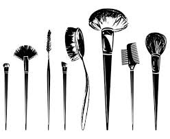 library of makeup brushes jpg black and