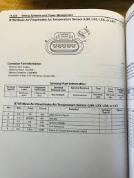 The wires at my maf connector were frayed on my 1.8t. Maf Wiring Schematic Camaro5 Chevy Camaro Forum Camaro Zl1 Ss And V6 Forums Camaro5 Com