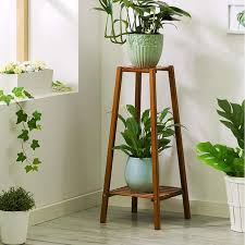 magshion bamboo 2 tier tall plant stand pot holder small space table walmart com tall plant stands tall plant stand indoor table for small space