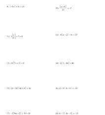 Solving Absolute Value Equations Worksheet Absolute Value Equations Literal Equations Absolute Value