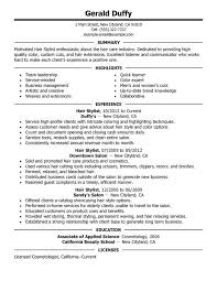 Hairstylist Resume Job Resume Samples Resume Examples Student Resume Template