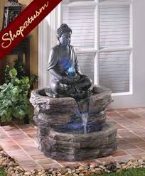 Zen Buddha Statue Garden Fountain With Submersible Pump Water Fountains Outdoor Buddha Garden Buddha Statue Garden