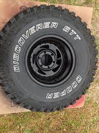 I Got Two Cooper Stt Tires To Replace Old Dry Rotted Tires And I Blacked Out My Rims Black Rims Truck Truck Tyres Black Rims