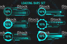 Hud Futuristic Element Loading Bars Set Vector Background Abstract Futuristic Technology Futuristic Loading Bar