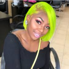 Black And Green Bob Wig Lime Green Hair Weave Follow All Iknowisslay Green Hair Hair Hair Laid