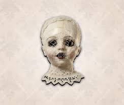 Goth Dollhead Character Wood Diecut for Jewelry, Altered Assemblages,  Ornament Diy Brooch, Shadow Box Mixed Media Art Doll Vintage Aesthetic