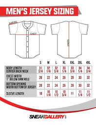 Baseball Jersey Size Chart Sneakgallery Com