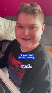 Watch the moment we granted Rowan’s wish ‘to have a laptop’ 💻 Rowan, age  nine, has an immunodeficiency disease, stopping him from spending time with  lots of people due to infection risks. We granted ...
