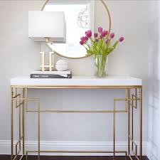 Entryway Console Table Round Gold Target Mirror See This Instagram Photo By Thedecordiet Entrance Table Decor Entryway Table Decor Beauty Room Decor