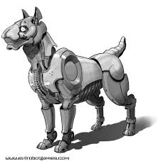 Black And White Robot Dog Guard Dog Robot By Drawnentity Robot Animal Robot Concept Art Robots Concept