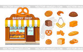 Finden sie perfekte illustrationen zum thema bäckerei von getty images. Bakery Store And Bakery Products Vector Image