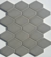 Be sure to use tile spacers between the bottom row and support, as well as between other tiles, so there's room for caulking. Lyric Elongated Hex Tile Plane Gray