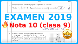Examenul naţional de bacalaureat 2021 proba e. Testul De La Examen 2019 Rezolvat Pe Nota 10 Clasa 9 Examen Md Youtube