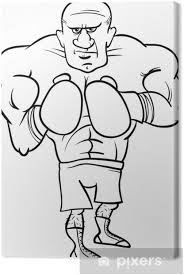 Una más amplia variedad de colores y opciones para pintar los dibujos, como stickers, brillos, crayones y hermosos motivos. Cuadro En Lienzo Boxeador Pagina Para Colorear De Dibujos Animados Deportista Pixers Vivimos Para Cambiar