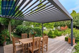 Roofs of those pergolas are slightly inclined, which allows water to run down to the ground using special. Deponti Our Versatile Range Of Metal Pergolas