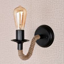 Find lighted wall sconces, wall fixture lighting in various styles at 1800lighting.com. Industrial Country Rope Hemp Wall Sconce Light Fixture Black Bath Vanity Light Wall Fixtures Home Garden
